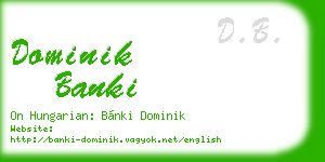dominik banki business card